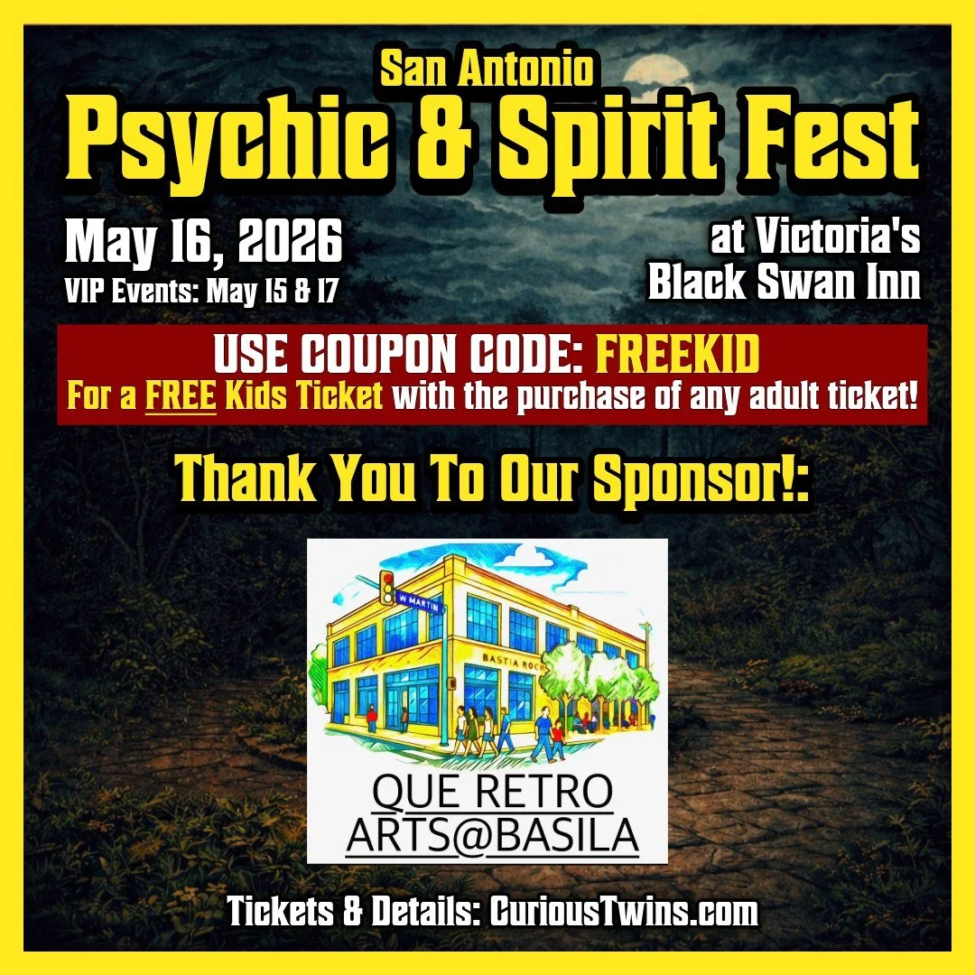 A very special thank you to our friends at @que_retro_arts_at_basila for their ongoing support of our Psychic &amp; Spirit Fest!

Que Retro Arts, operated by Janie Villarreal-McClinchie, is a curated retail space for local San Antonio artisans locate