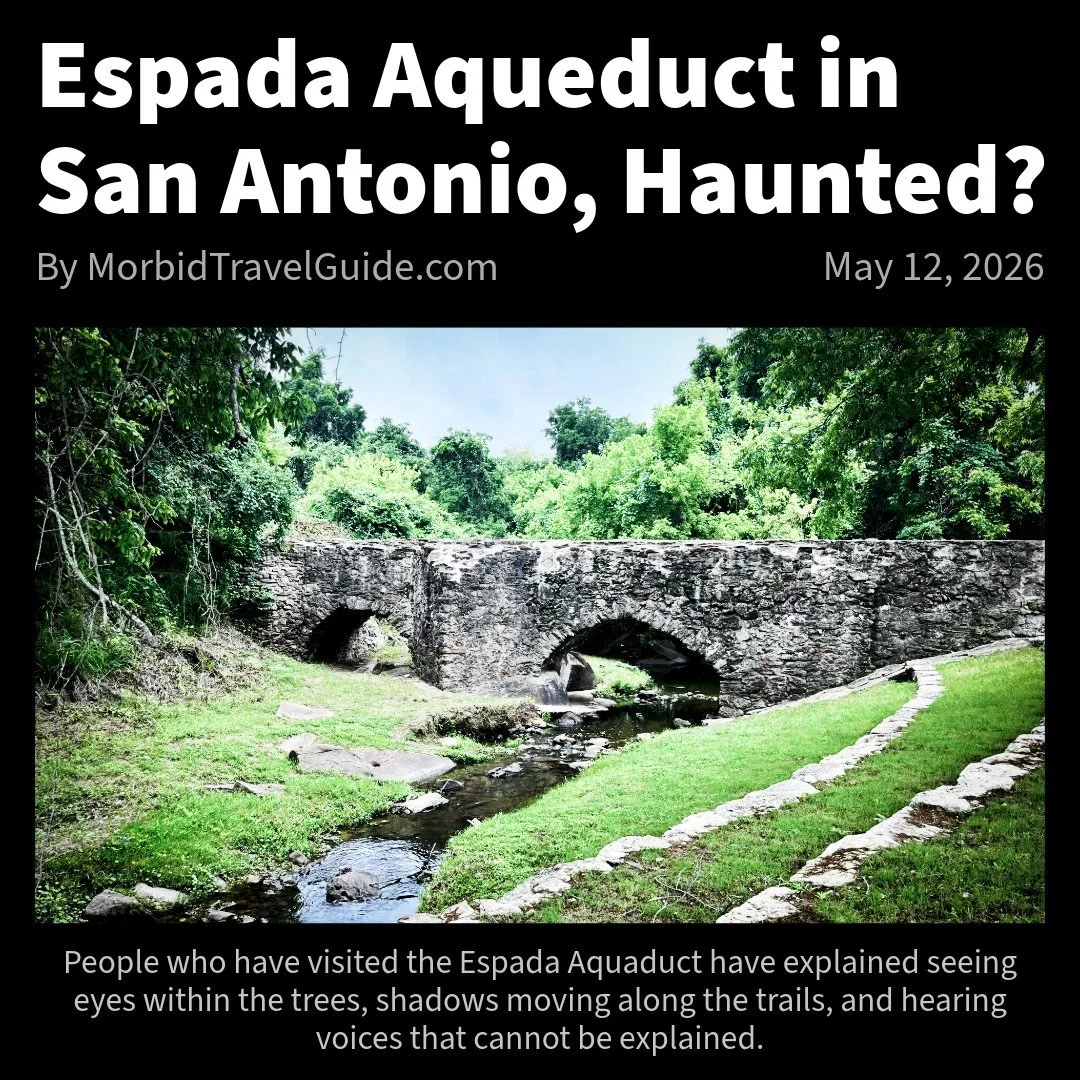 Is the Espada Aqueduct haunted?

For generations, stories of shadows moving through the trees, unexplained voices near the river, strange cold spots, and lingering energy have surrounded this historic site on the South Side of San Antonio.

Built dur