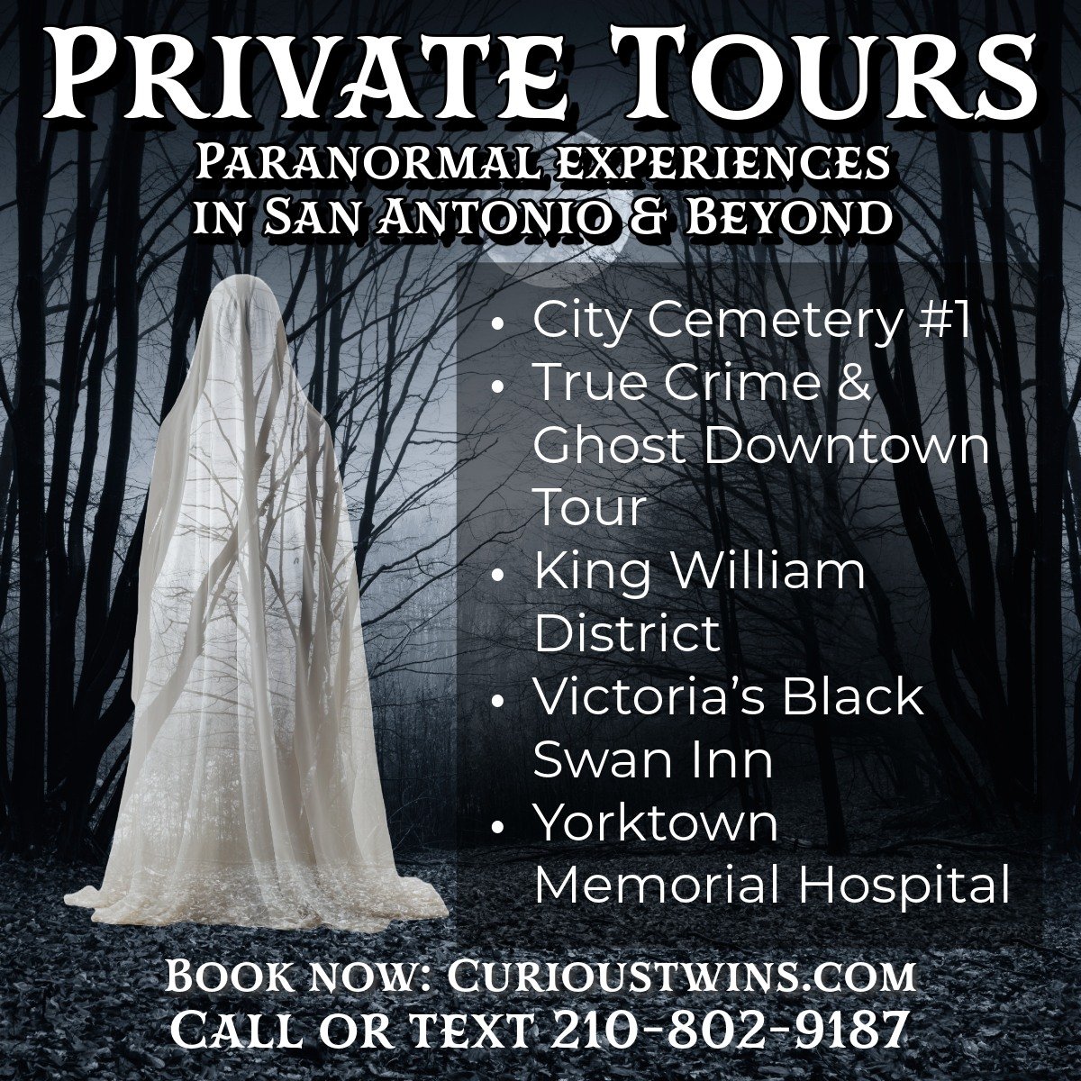 Looking for an unforgettable way to experience the paranormal and step into history? Whether it&rsquo;s a family night out, date, birthday celebration, or a corporate event, a private experience is the ultimate way to experience the haunted propertie