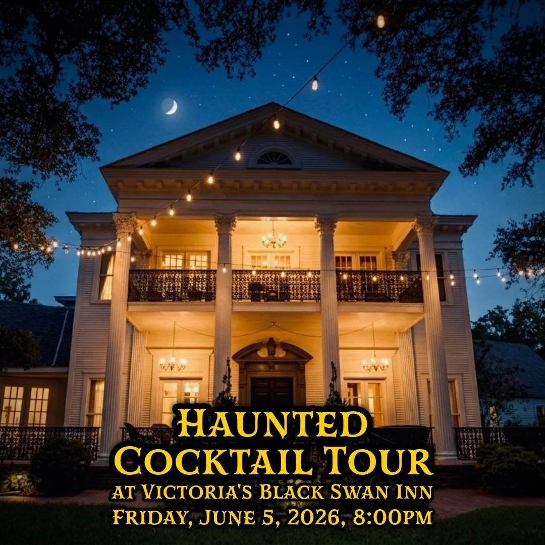 Join us for a Haunted Cocktail Tour at the historic and haunted Victoria&rsquo;s Black Swan Inn. Perfect for a date night or an evening out with friends. Tour includes 1 shot to start the tour, and close out the night with 3 refreshing cocktails and 