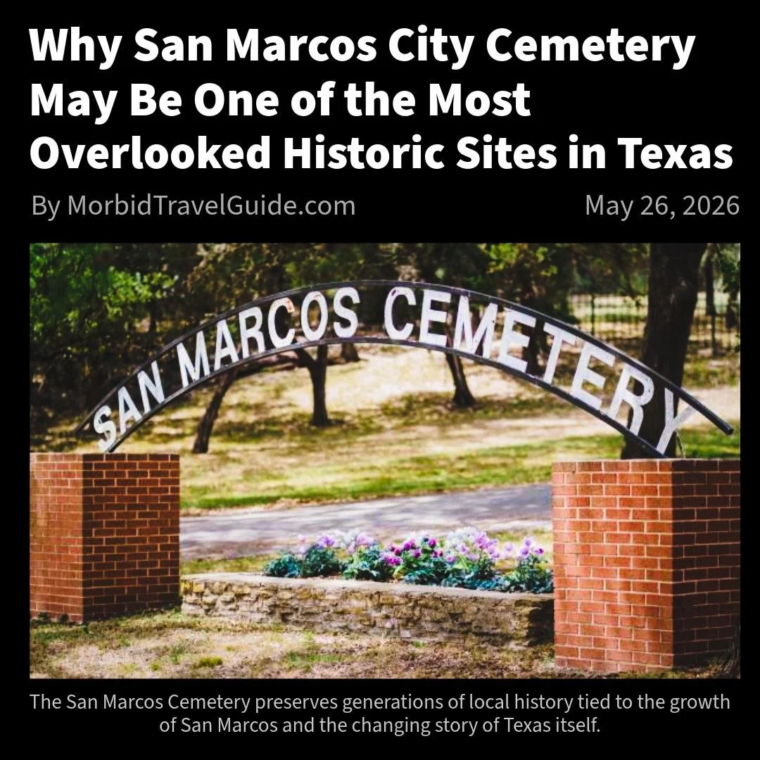 Some dark tourism locations are quiet. They exist beneath old oak trees where weathered graves, Indigenous history, mourning traditions, early Texas settlement, and generations of local memory still share the same ground.

During a recent visit to Sa