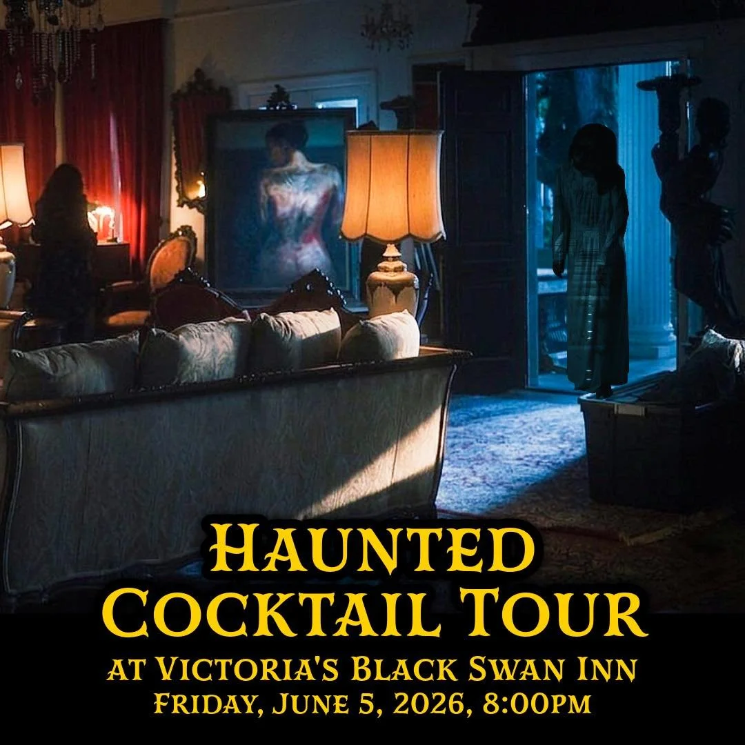 Step into Victoria&rsquo;s Black Swan Inn to discover its secrets on our Haunted Cocktail Tour. Perfect for a date night or an evening out with friends. Tour includes 1 shot to start the tour, and close out the night with 3 refreshing cocktails and d