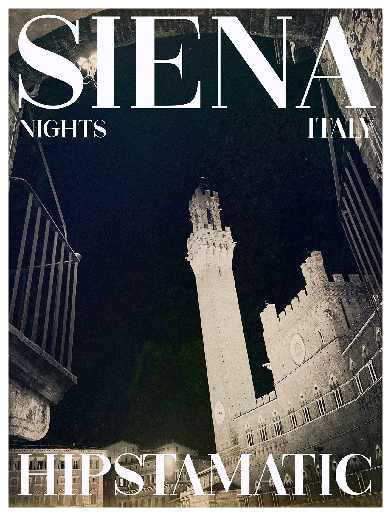 Nighttime view of the Tower of Pisa in Italy, with text overlay reading "Siena Nights Italy" and "This Is Magic."