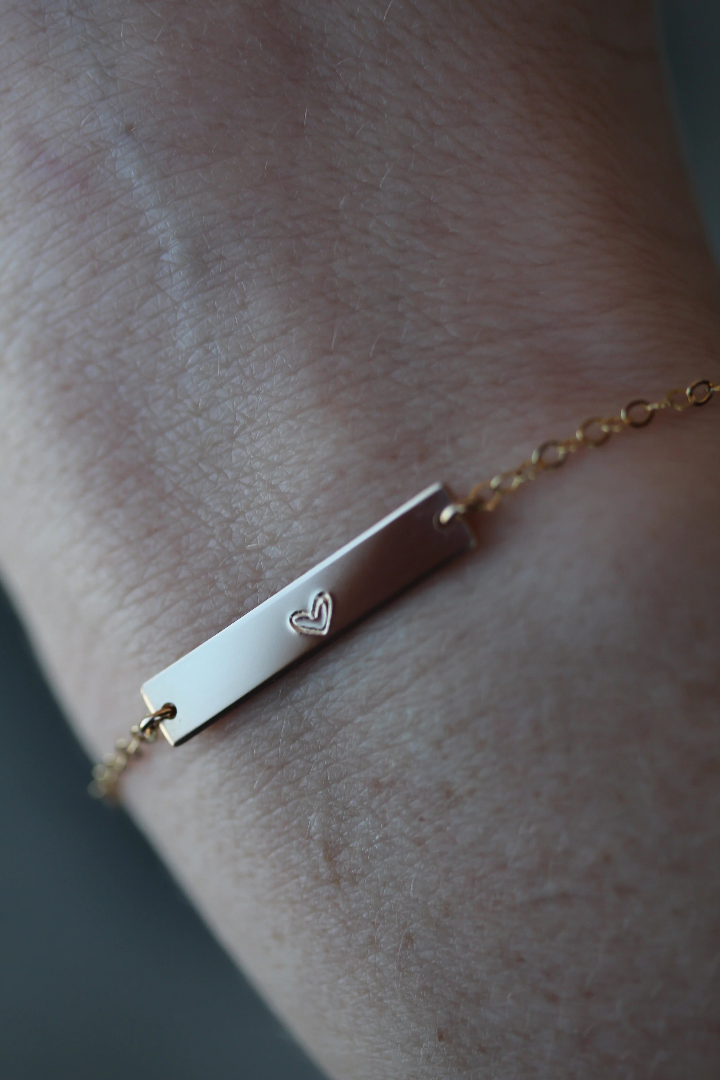 Personalized Hand Stamped 14K Gold Filled Bar Bracelet - Stamped & Co.