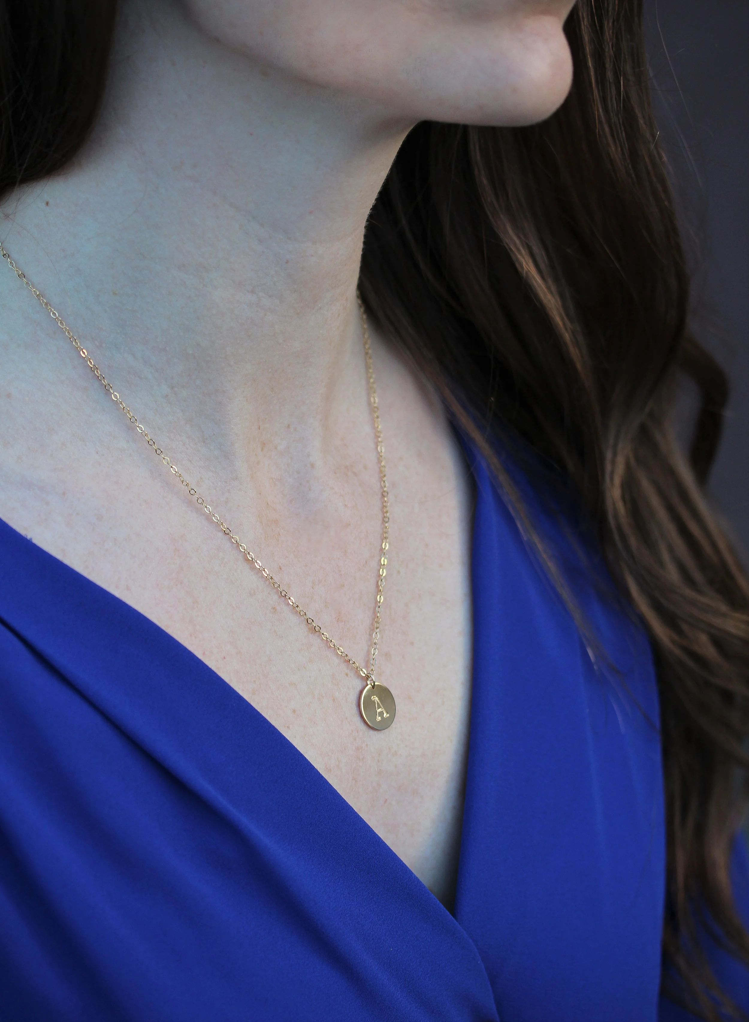 Hand Stamped, 14K Gold Filled 13mm Disc Necklace, Personalize - Stamped & Co.