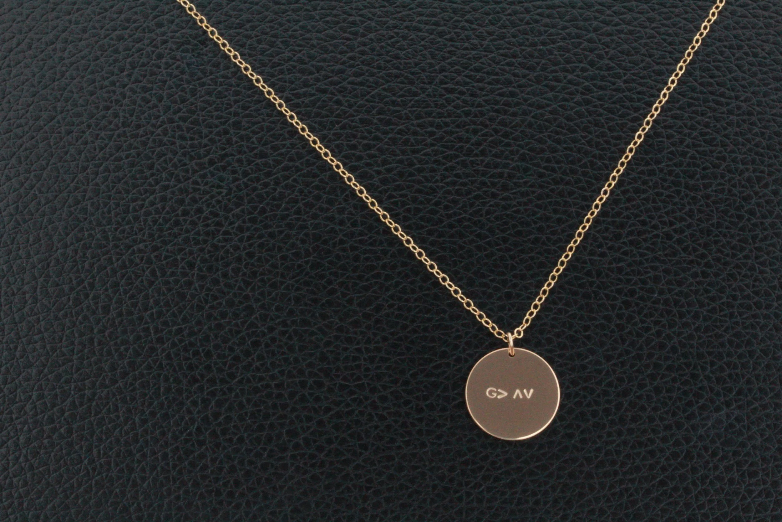 G>ʌᴠ - Hand Stamped, 14KGold Filled Necklace - Stamped & Co.
