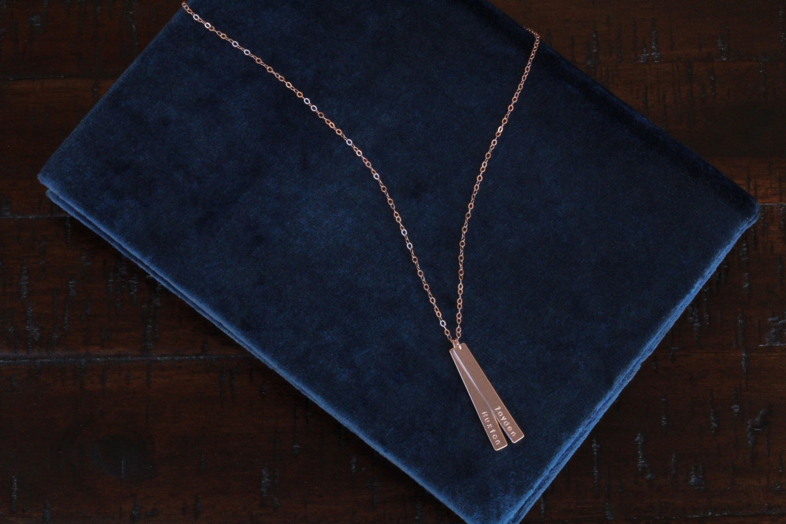 Add a Vertical  Bar, Sterling Silver, 14K Gold Fill, 14K Rose Gold Fill, Personalize - Stamped &amp; Co.