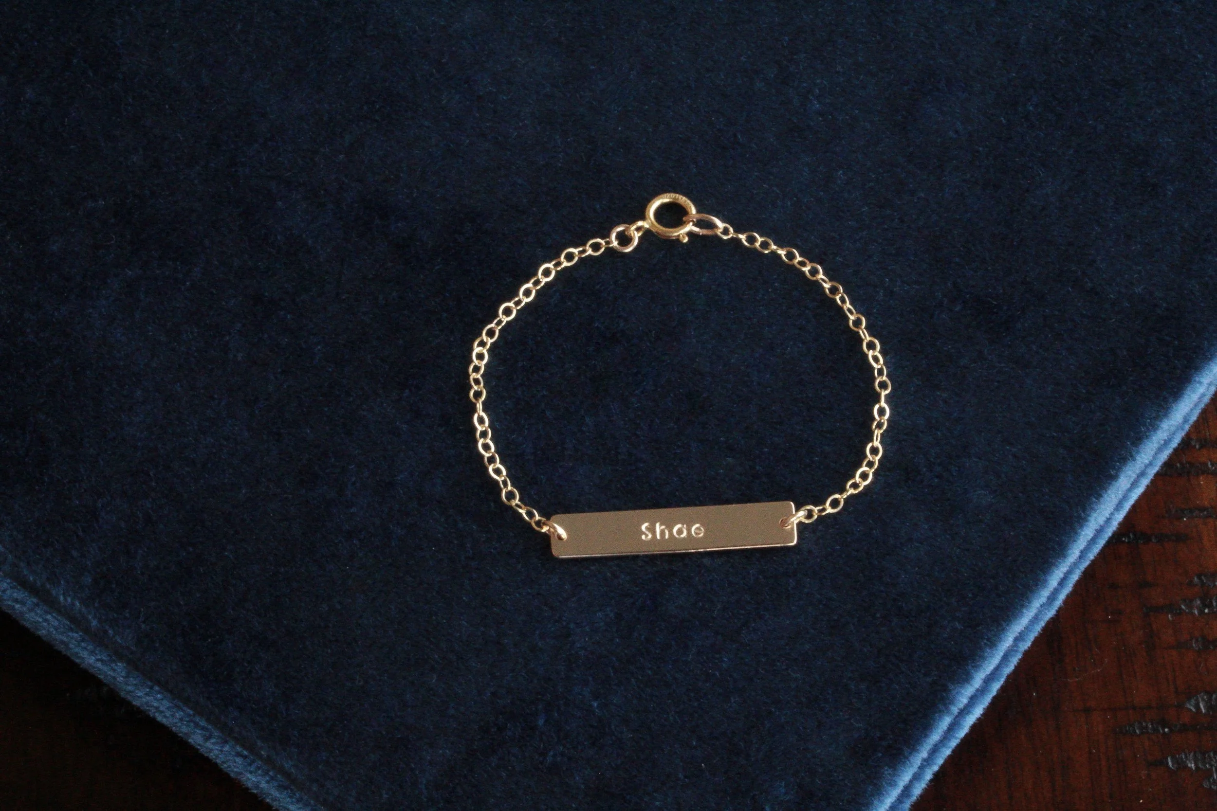 Mini Me Bar Bracelet, 14K Gold Fill, Customize - Stamped &amp; Co.