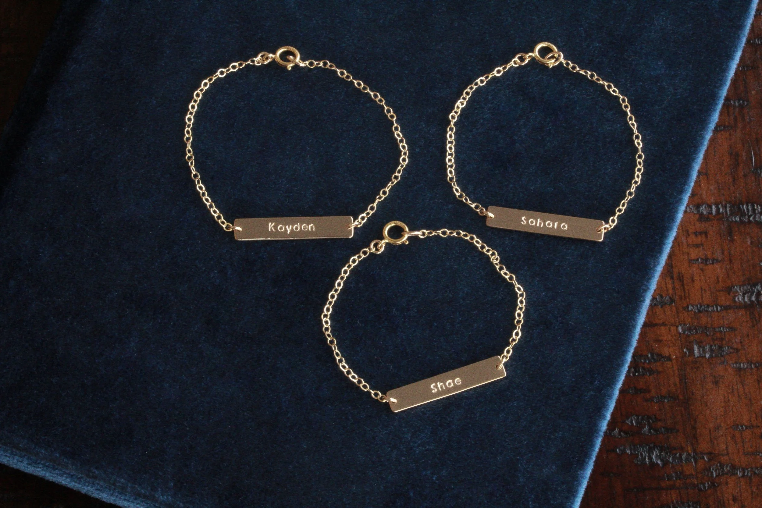 Childrens Mini Me Bar Bracelet, 14K Gold Fill, Personalize - Stamped &amp; Co.