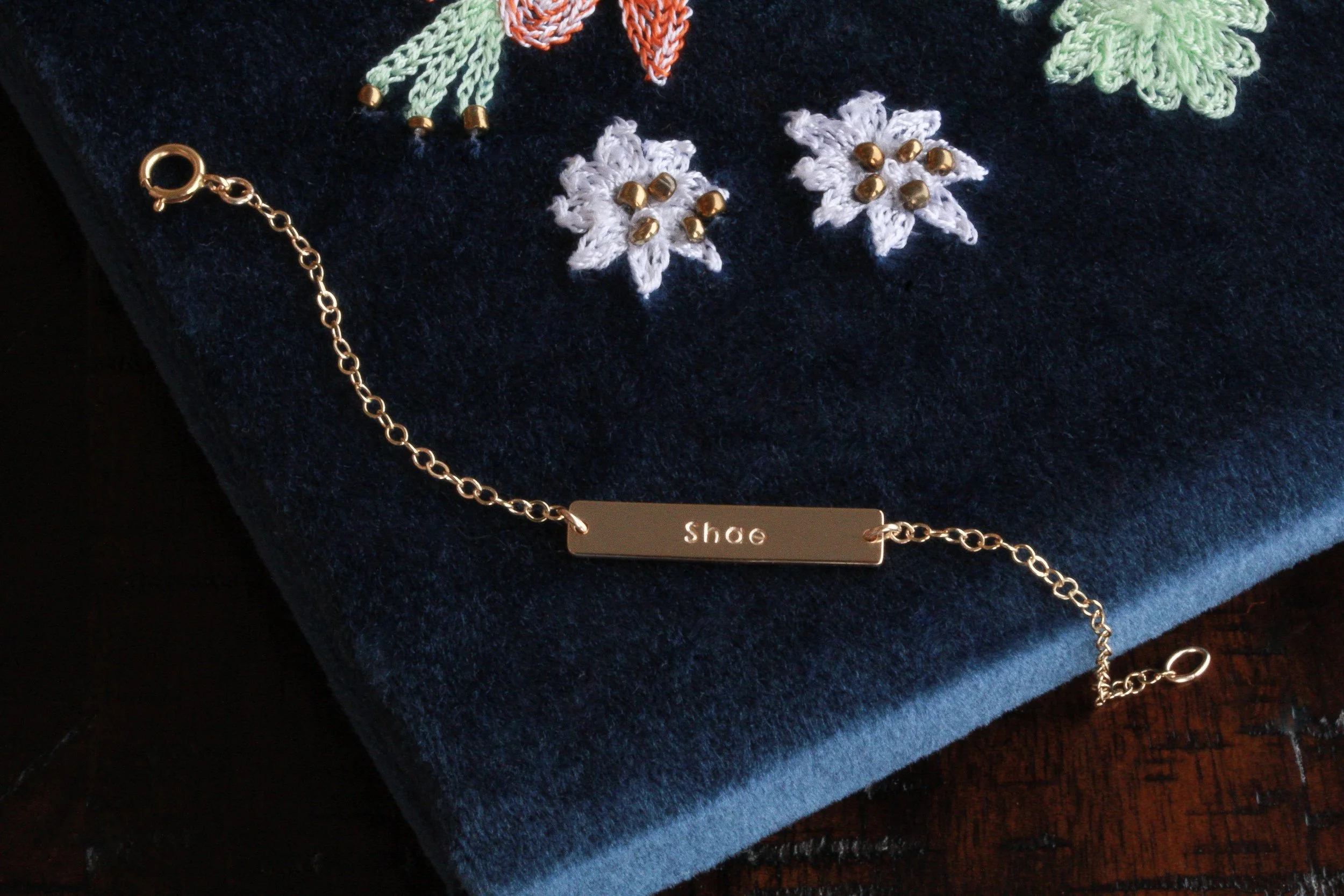 Mini Me Bar Bracelet, 14K Gold Fill, Sterling SIlver, 14K Rose Gold Fill, Personalize - Stamped &amp; Co.