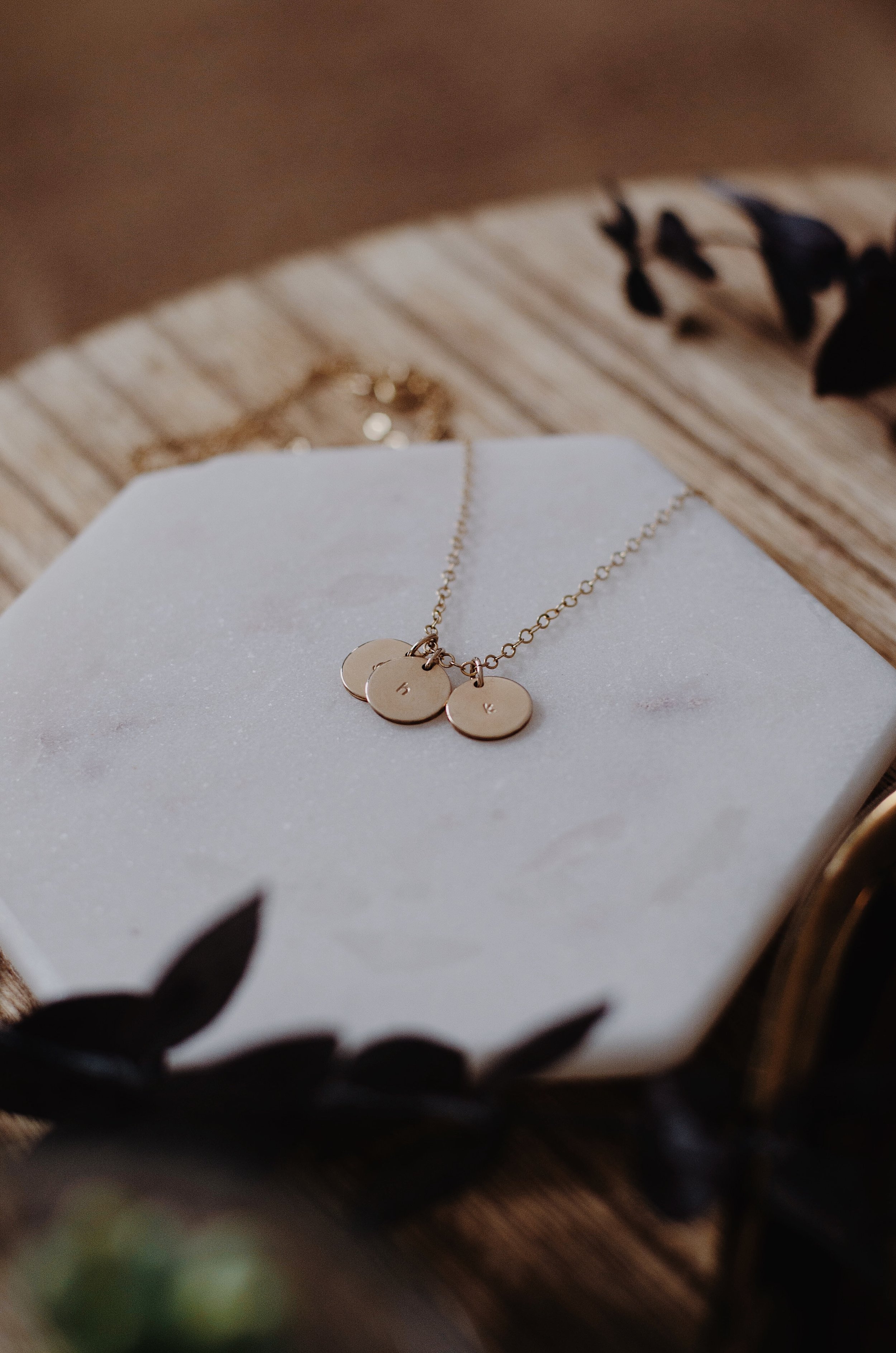 Hand Stamped, 14K Gold Filled 9.5mm Multi Disc Necklace, Personalize - Stamped &amp; Co.