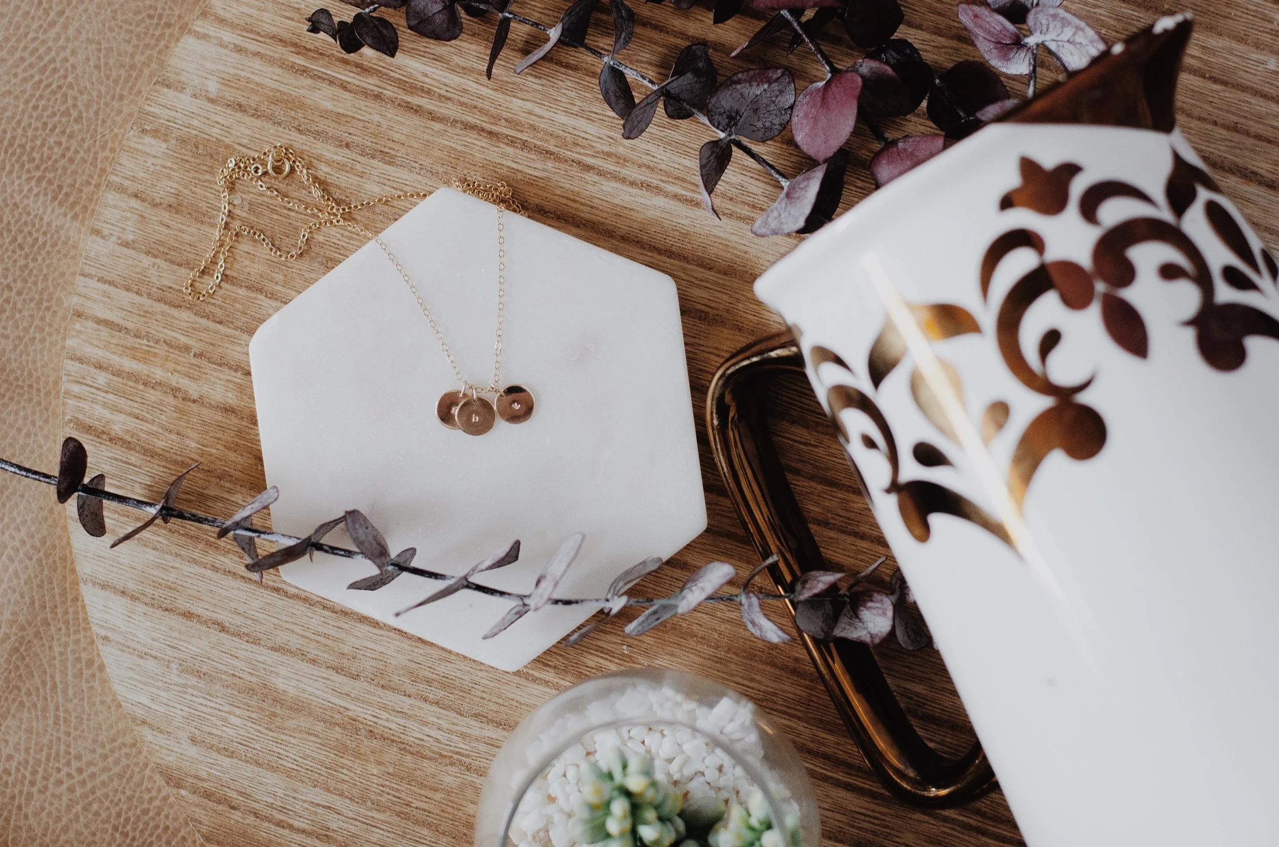Multi Disc Necklace, Hand Stamped, 14K Gold Filled, Personalize - Stamped &amp; Co.
