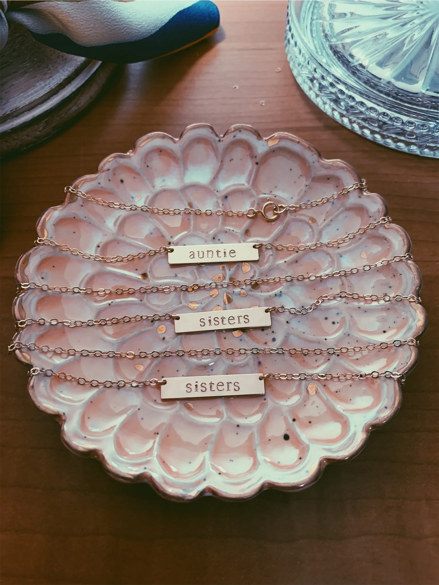 Small Bar Necklace, Hand Stamped, 14K Rose Gold Filled, Small Bar Necklace, Personalize - Stamped &amp; Co.