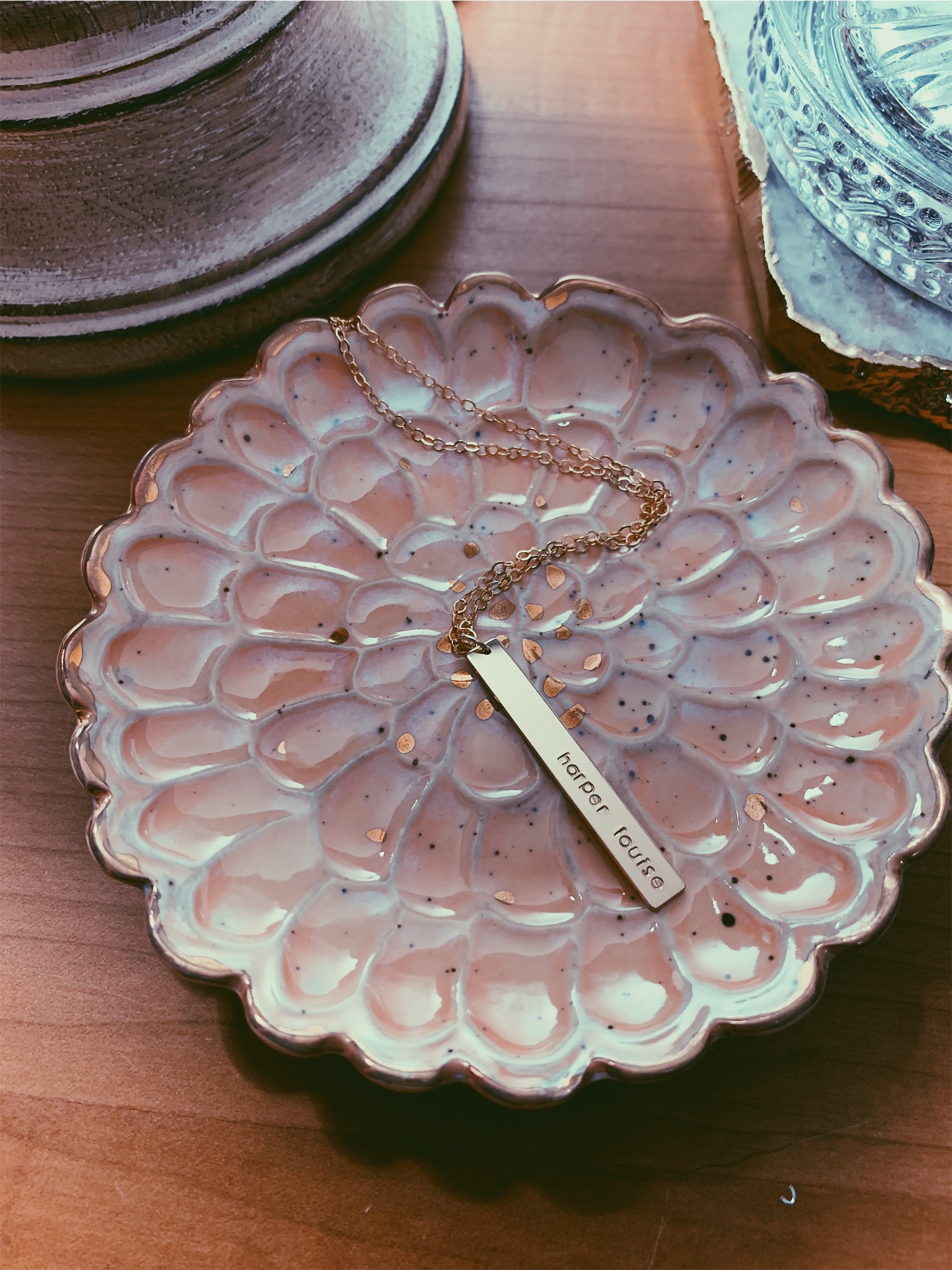 Hand Stamped, Gold Filled Vertical Bar Necklace, Personalizable - Stamped &amp; Co.