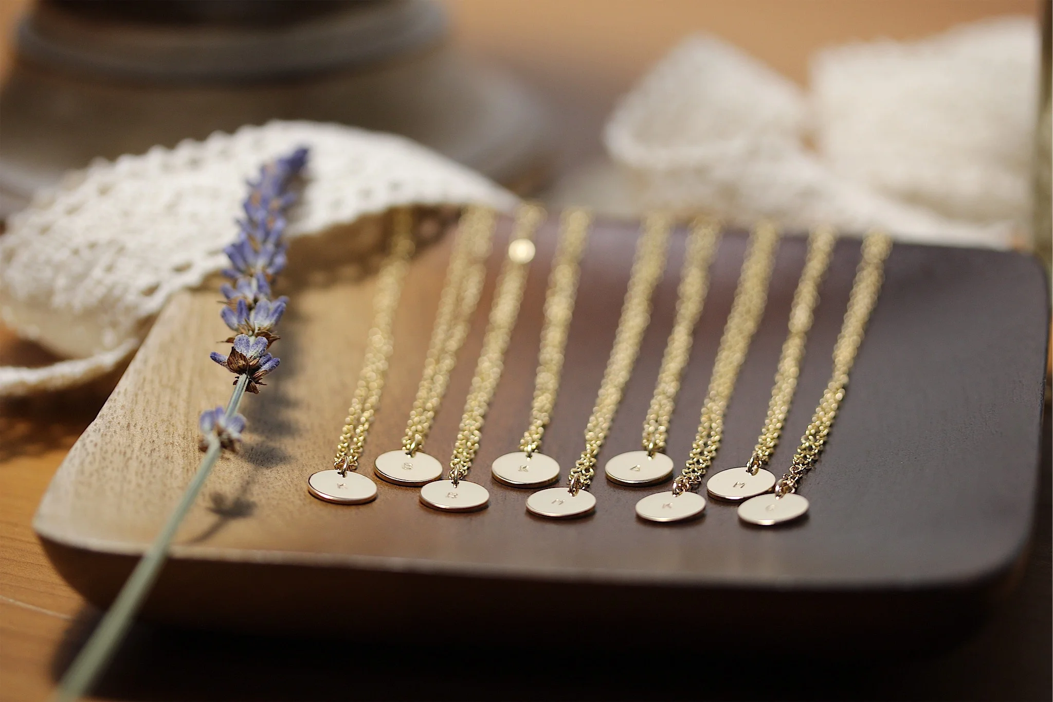 Handmade, 14K Gold Filled 9.5mm Disc Necklace, Personalize - Stamped &amp; Co.