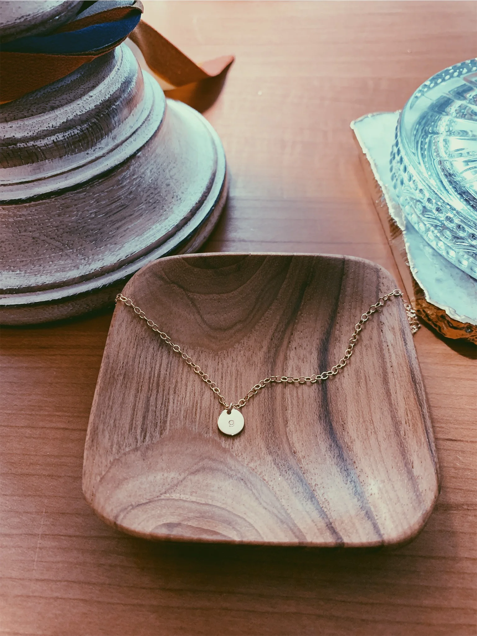 Itty Bitty Disc Necklace, 14K Gold Fill, Personalize - Stamped &amp; Co.