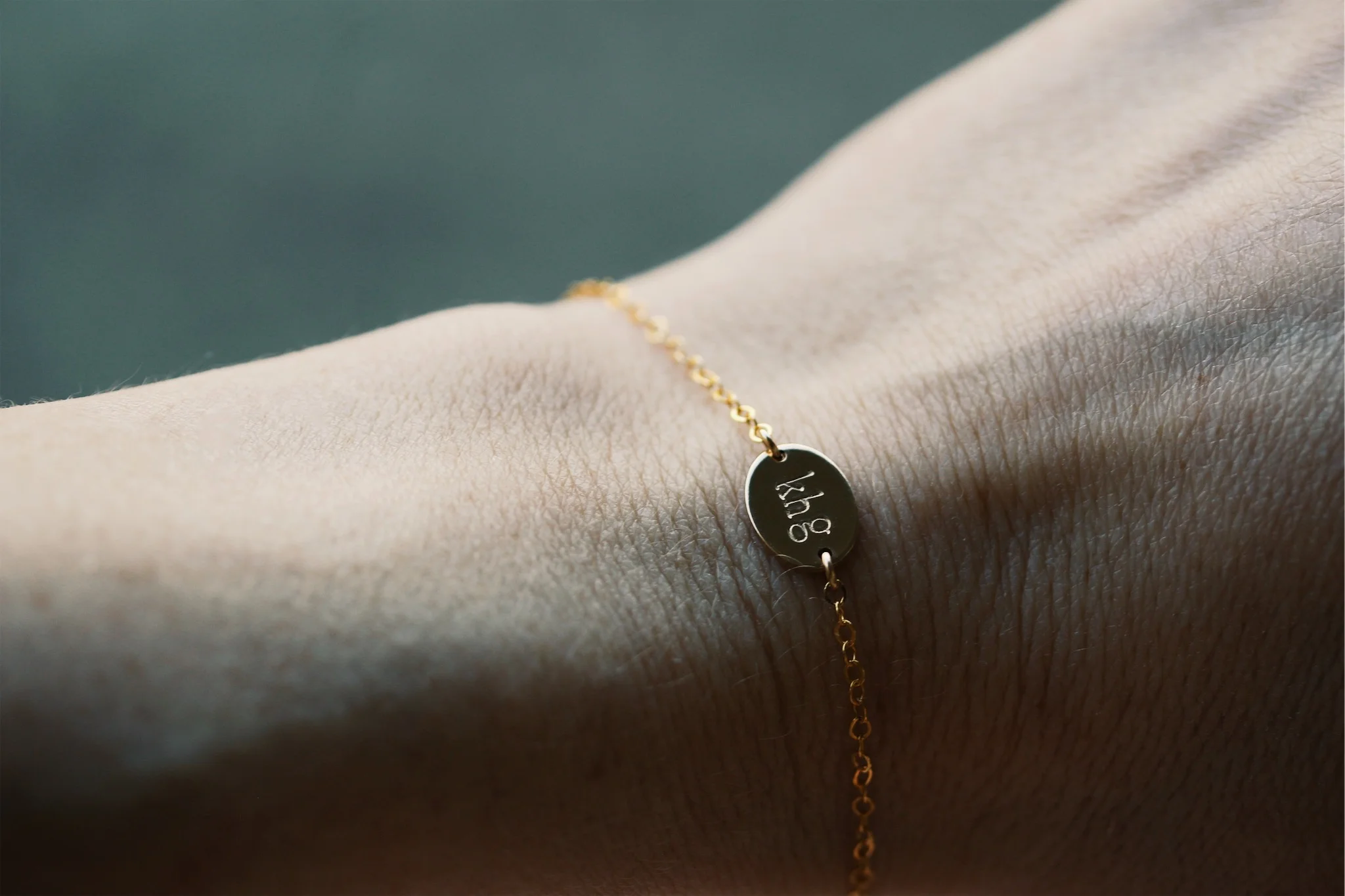 14K Gold Fill, Oval Hand Stamped Bracelet - Stamped &amp; Co.