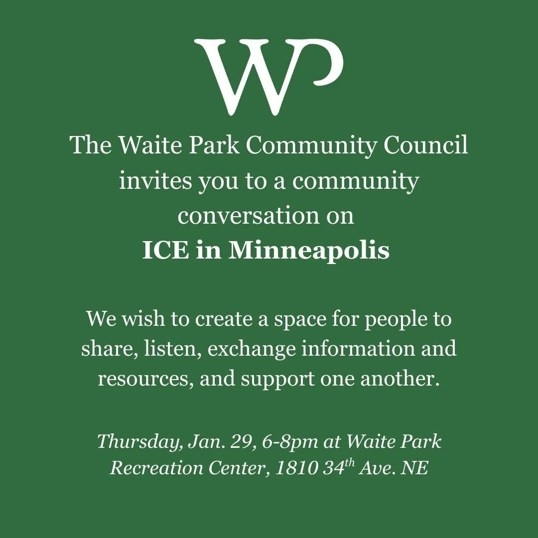 Neighbors, please join us next Thursday, Jan. 29, for a community conversation on ICE in Minneapolis.