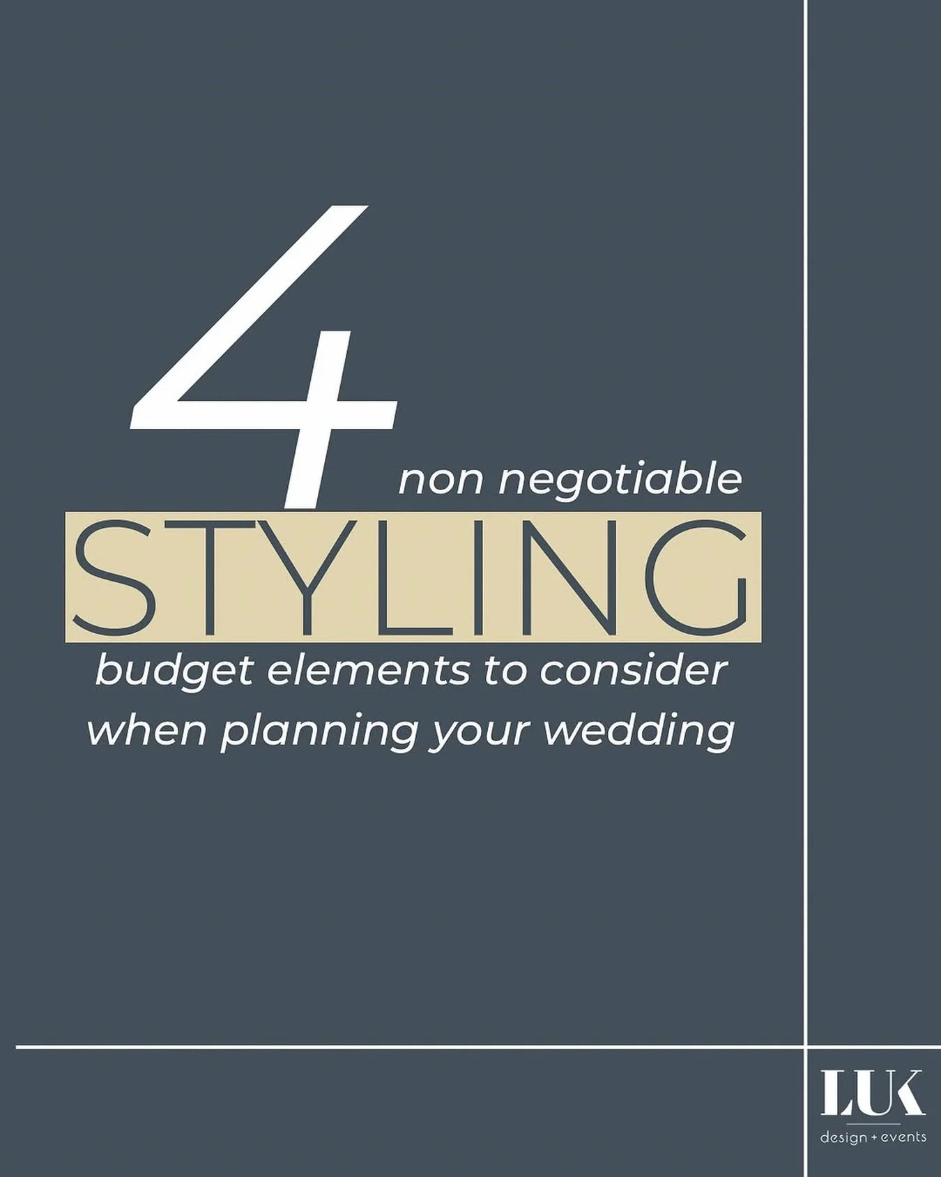 The 4 things I believe are non negotiable when it comes to your styling budget are
1. Bridal Table
2. Dance floor
3. Main Guest Tables
4. Day of Stationary

Let&rsquo;s break it down

1. The bridal table is where you - the couple will be 75% of the n