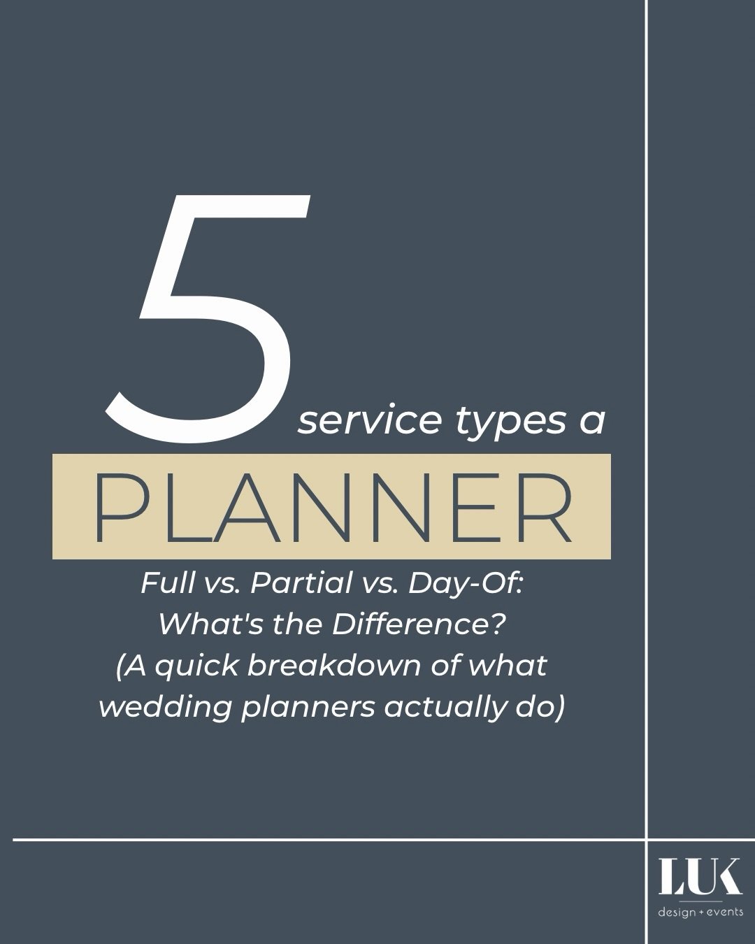 Most couples don&rsquo;t have a planning problem.
They have a clarity problem.

Full, partial, day-of&hellip; they all sound similar until you understand what&rsquo;s actually being executed behind the scenes&mdash;and what&rsquo;s missing when you c