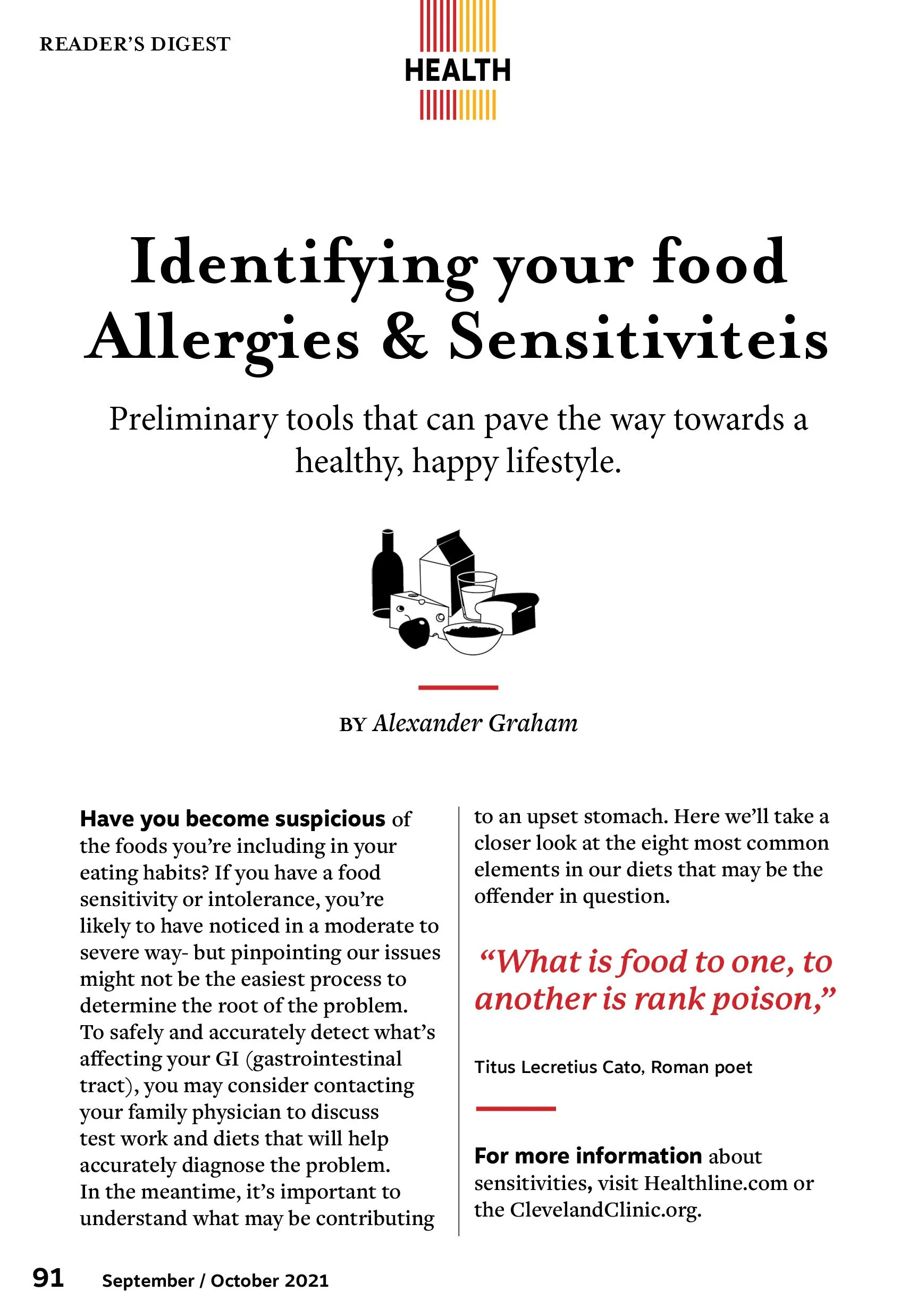 1/3 Food Sensitivity Layout
