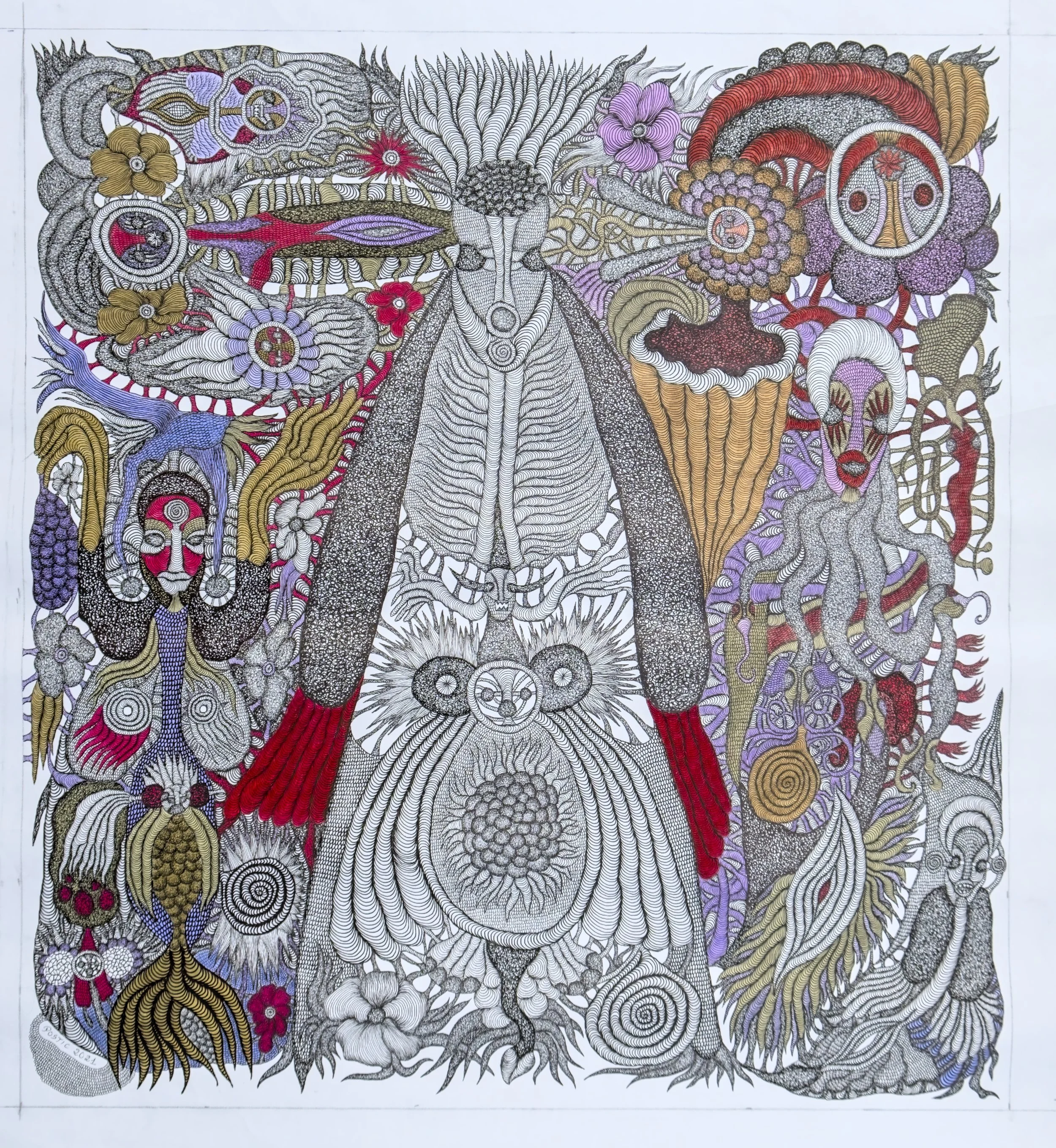 Entre deux univers  encre sur toile 88 x 81 cm 2021 .jpg