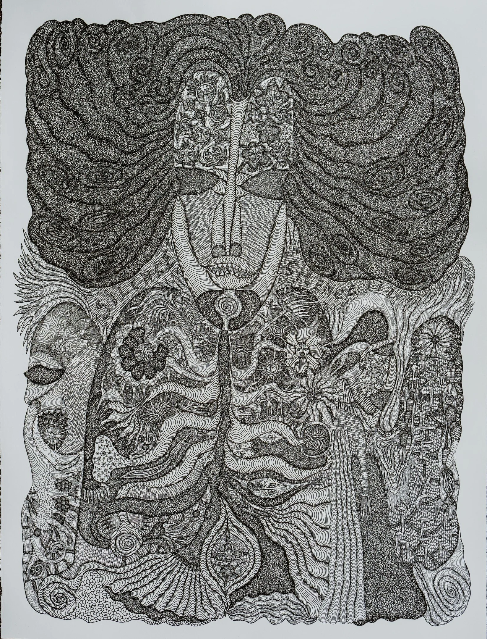 Silence ! encre sur papier 76 x57 cm 2024 .jpg