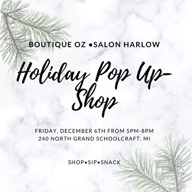 Join us in the salon as we host a Pop up shop from Boutique Oz! ✨
Get a start on your Christmas shopping, or treat yourself!🎄
Sip on a cocktail and enjoy some light snacks as you browse at all the amazing pieces from Boutique Oz as well as Amika gif