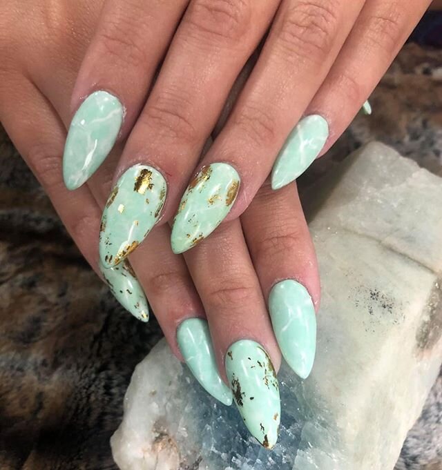 jade stone nails 💛