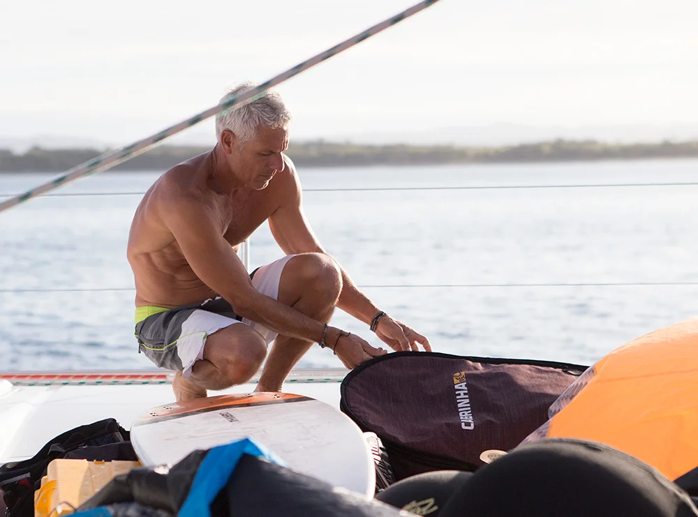 Pete aboard the Cabrinha Quest™ in Fiji.