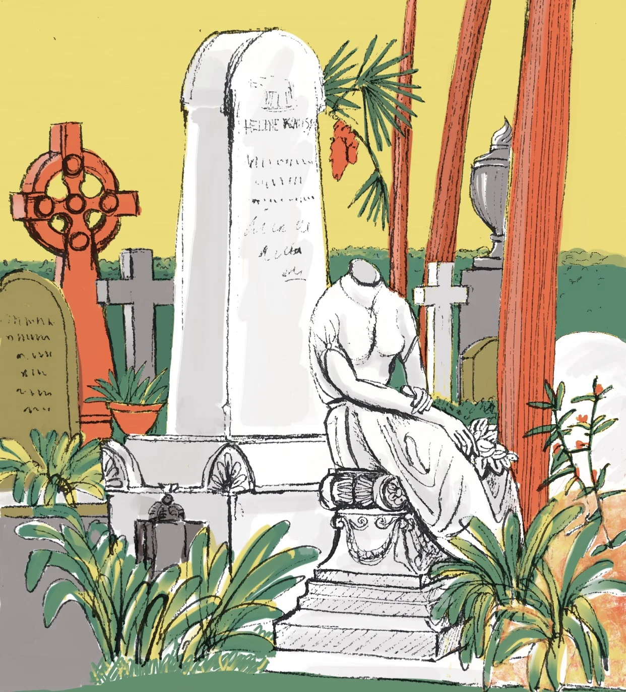 The Headless Woman Non Catholic Cemetery of Rome. (digital) 33 x 36cm £45 framed £30 unframed (edition of five).