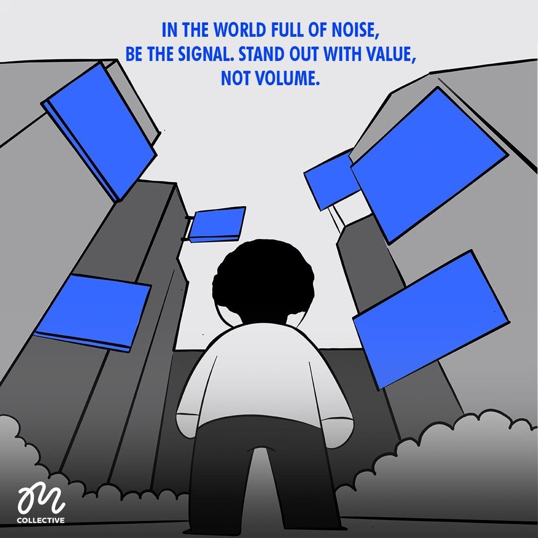 🌟 Be the signal in a noisy world. 🙌 Stand out with value, not volume. 💡✨ #StandOut #BeTheSignal #ValueNotVolume