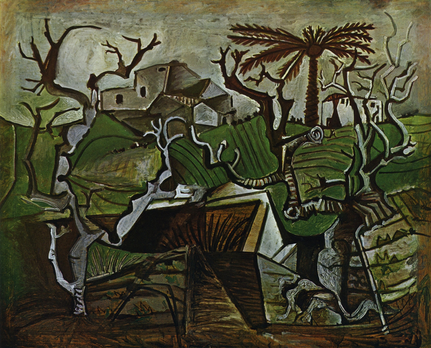 Pablo Picasso, Paysage d’Hiver, 1950. Huile sur contreplaqué. 103 x 126 cm. Collection particulière. © Succession Picasso 2018