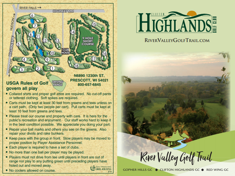 Scorecard — Clifton Highlands Golf Course