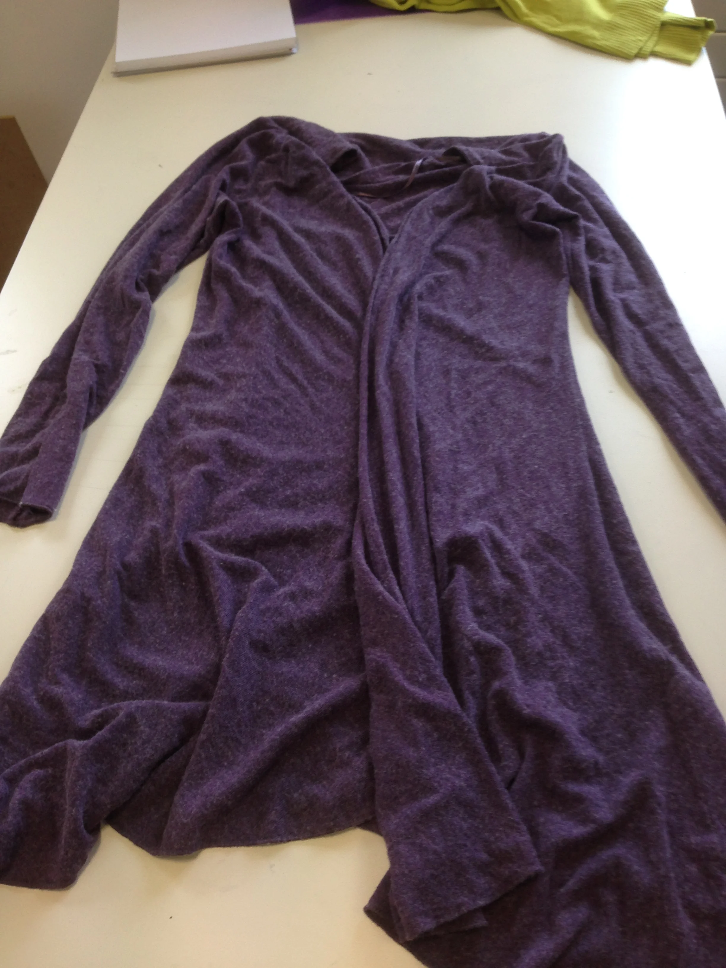  Materials: Old Purple Cardigan  