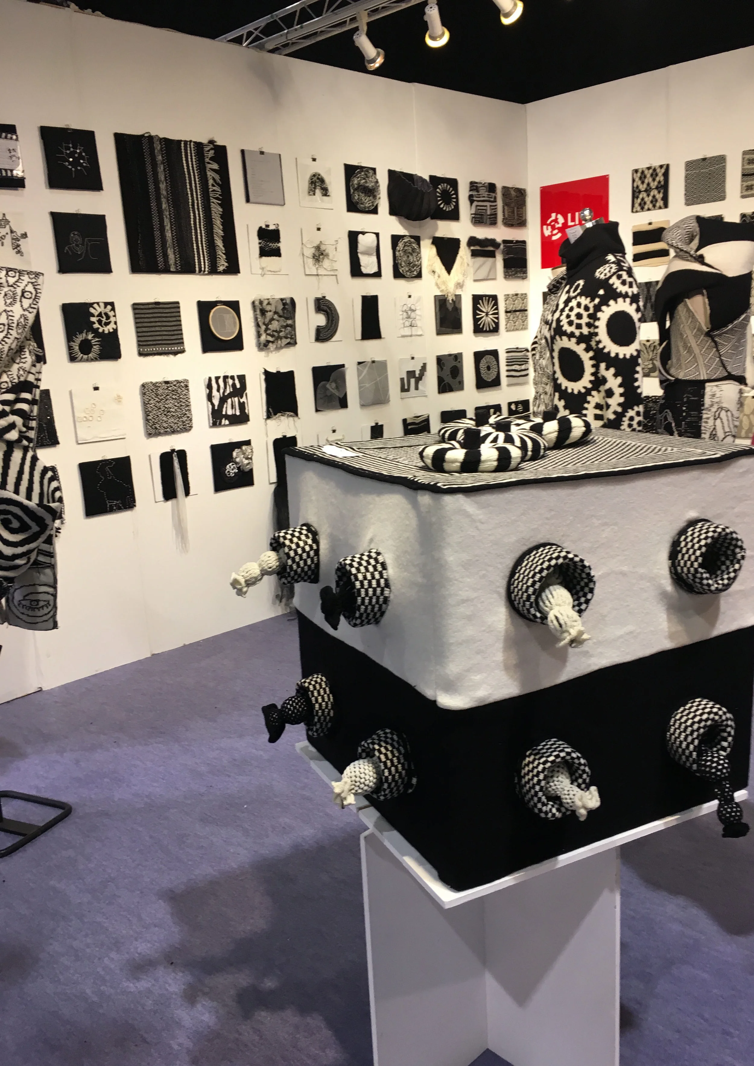  Finished Piece: Interactive Cube    Photo November 2018 Knit &amp; Stitch Show RDS  