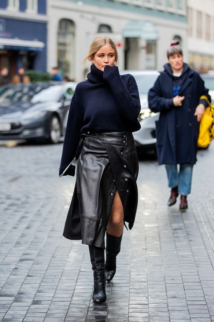 1 Item, 3 Ways: Leather Midi Skirt — Nicole Bozzani