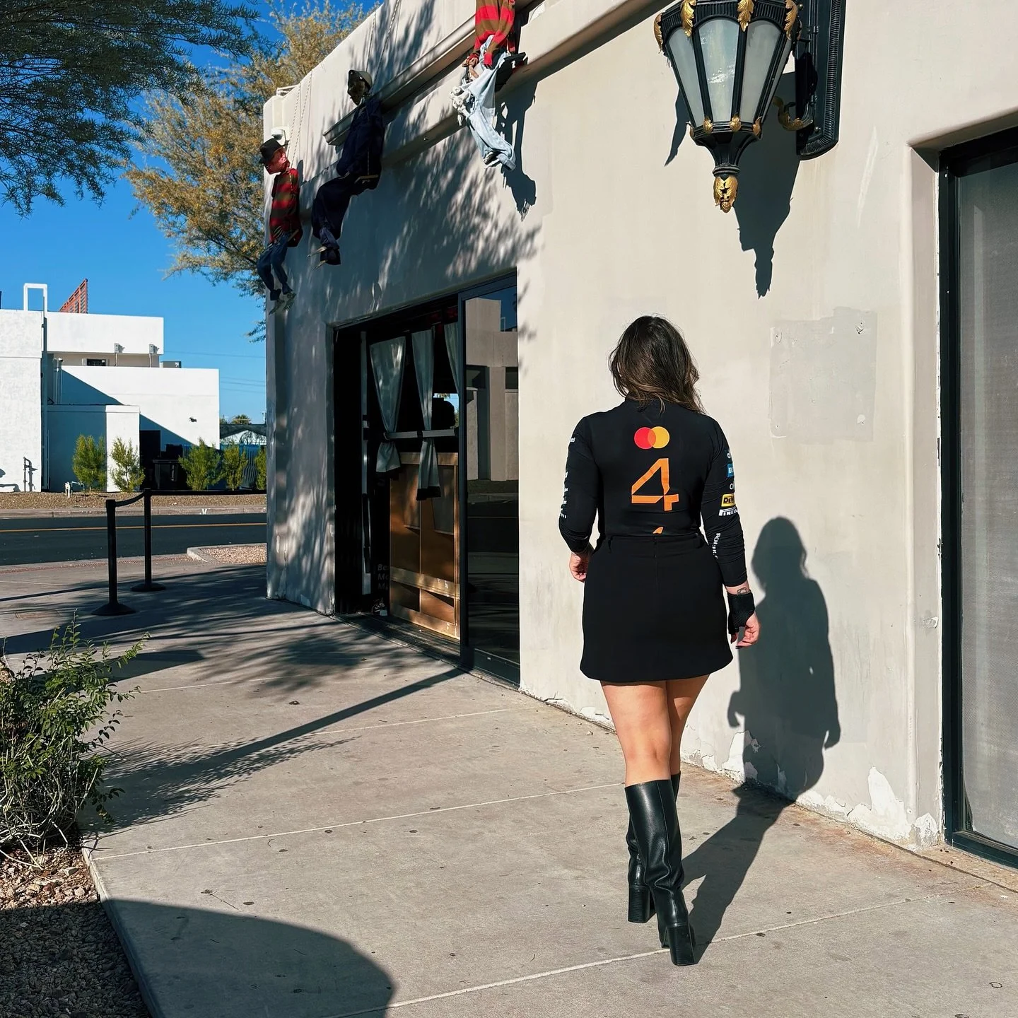 I promise I’ll return it in one piece 🏎️🔥🫦
#HappyHalloween #SpookySeason #HalloweenLook #CostumeGoals #F1 #Formula1 #McLaren #F1Outfits  #McLarenf1 
#RaceDayStyle #StreetStyle #OOTD #FashionInspo #StyleInspo
#LifestyleBlogger #InstaFashion