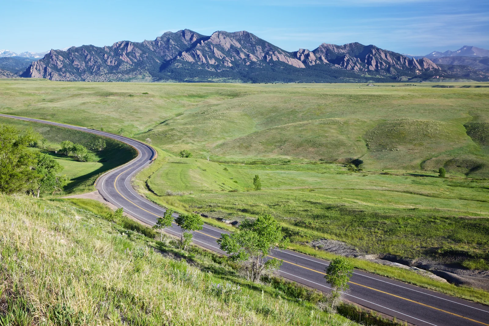 Winding Road and Flatirons of Boulder Colorado.jpg
