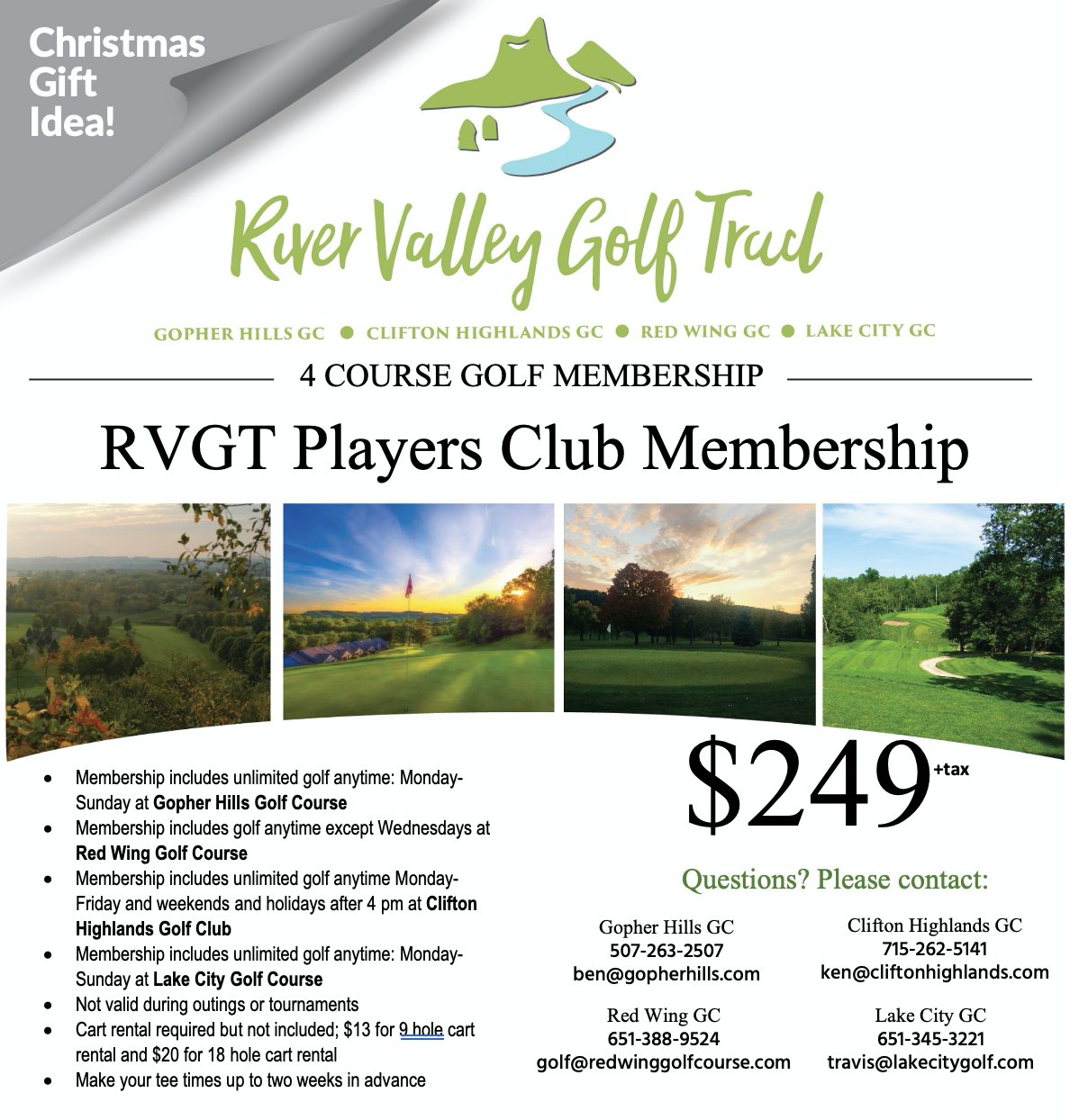 2023 River Valley Golf Trail Membership ($249+tax) — Gopher Hills Golf Course