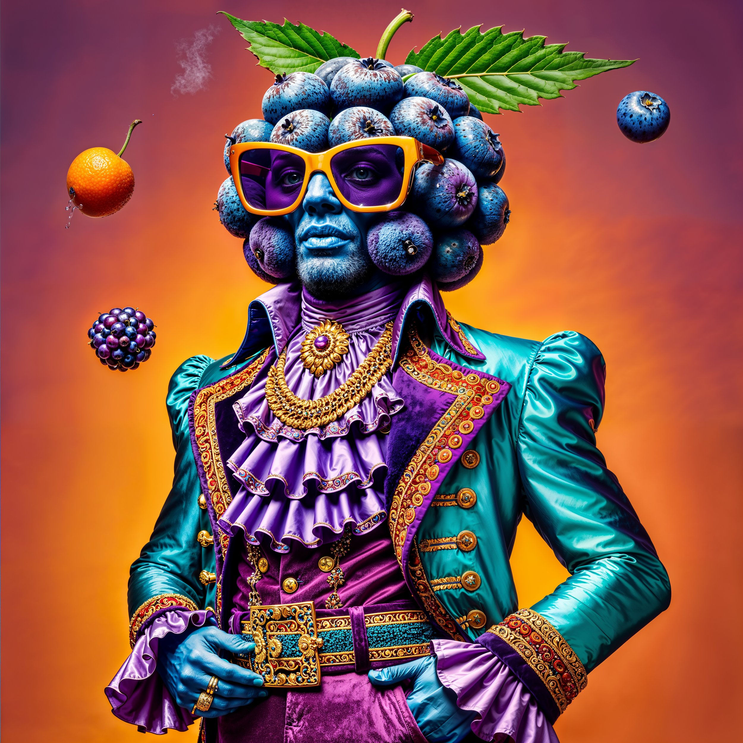 magnifics_upscale-VJktBuR9UAG9HFGI1JYT-DALL·E 2025-03-02 18.28.19 - A surreal Rococo-style portrait featuring an eccentric male figure inspired by the cannabis strain 'Z-Pie.' The character is a bold and surreal compos.jpg