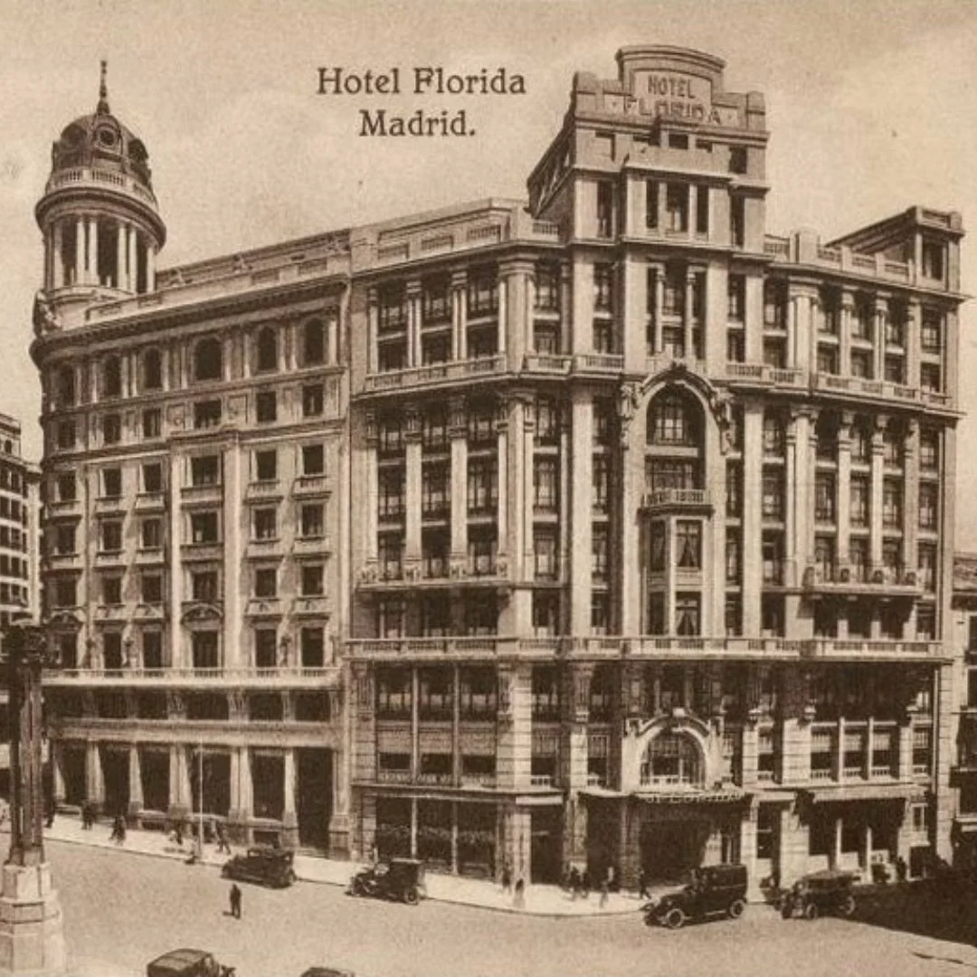 Fotografía del Hotel Florida de Madrid. Historia de Madrid