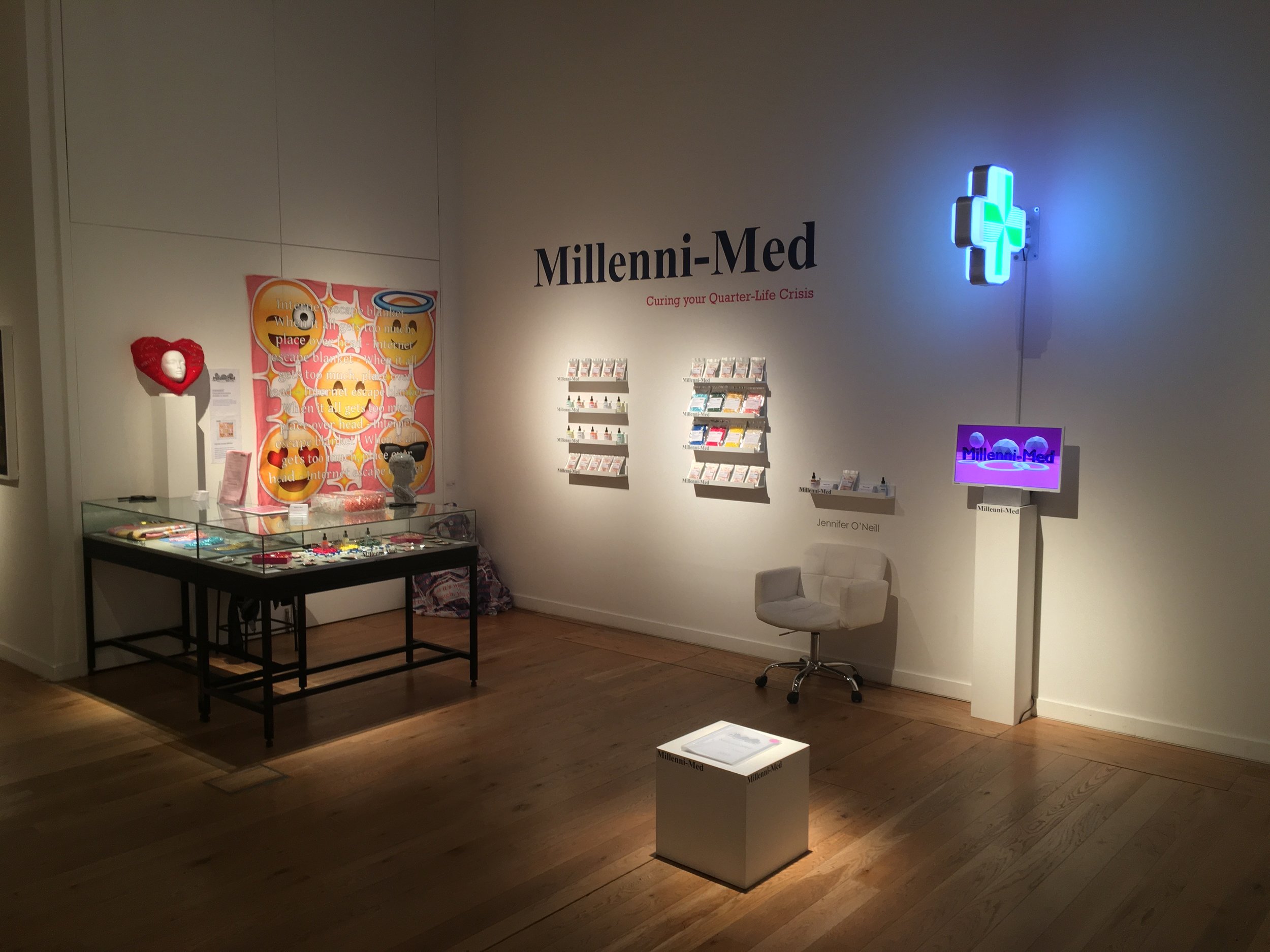 'Millenni-Med', Jennifer O'Neill, Ampersand Inventions studio member, Great North Museum, June 2019.