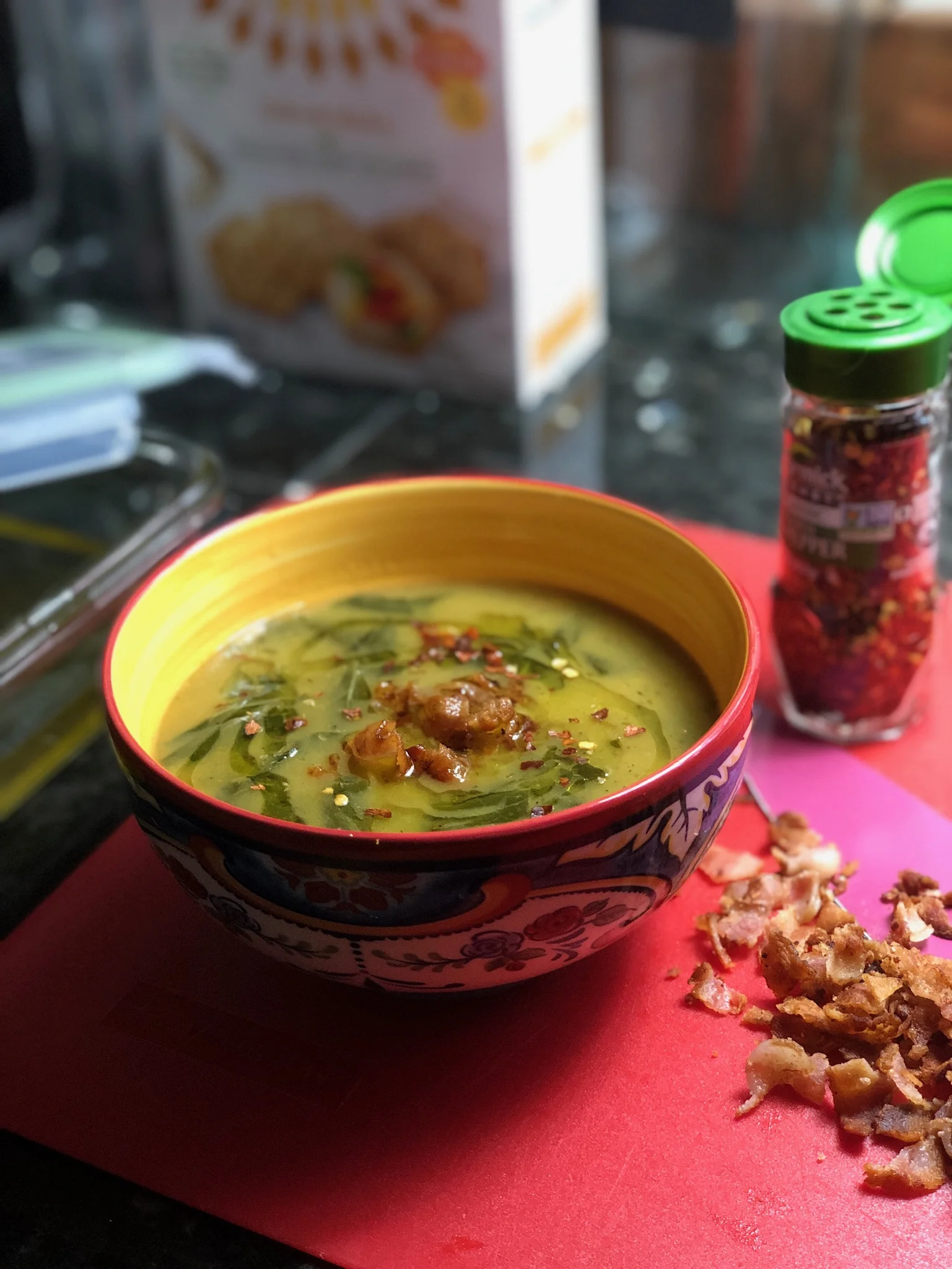 Collards &amp; sweet potato soup 