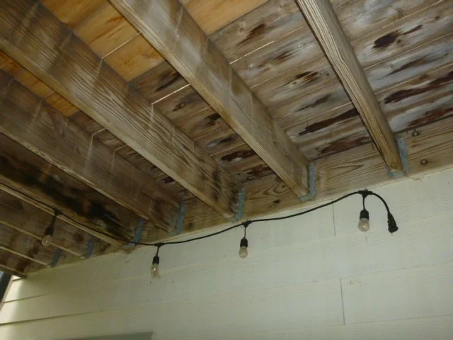 Ledger board is securely attached to the structure