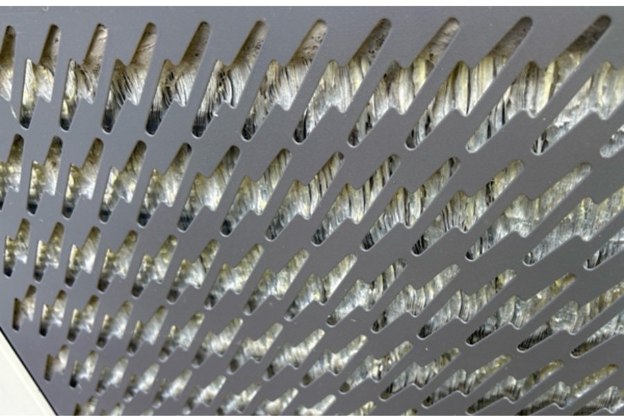 Bent cooling fins on air conditioner coils