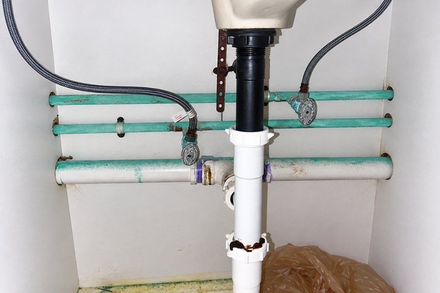 Corrosion on water pipes and shut off valves