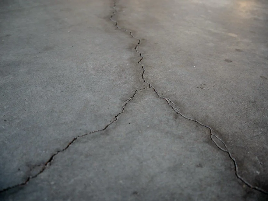 Common crack in garage floor