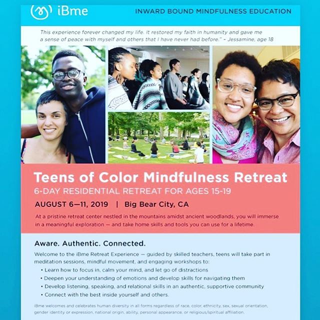 iBme Teens of Color Retreat @bigbear_retreatcenter in SoCal. This mindfulness retreat will give teens and opportunity to show up as their authentic selves and flow with ease and acceptance. The space will will trauma sensitive and culturally relevant