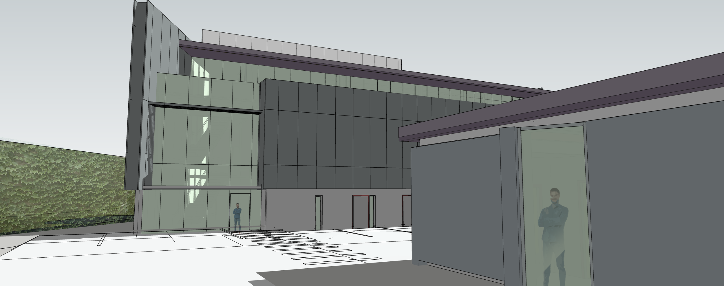 the new building and the back of the Community space